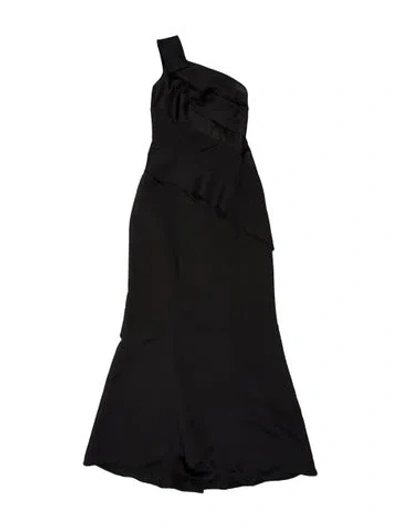 Pre-owned Vera Wang Strapless Long Dress In Black