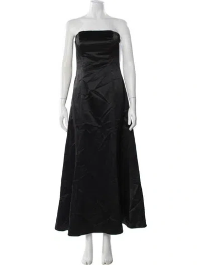 Pre-owned Vera Wang Strapless Long Dress In Black