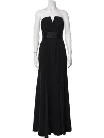 Pre-owned Vera Wang Strapless Long Dress In Black