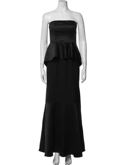 Pre-owned Vera Wang Strapless Long Dress In Black