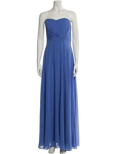 Pre-owned Vera Wang Strapless Long Dress In Blue