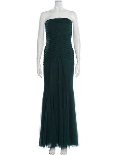 Pre-owned Vera Wang Strapless Long Dress In Blue