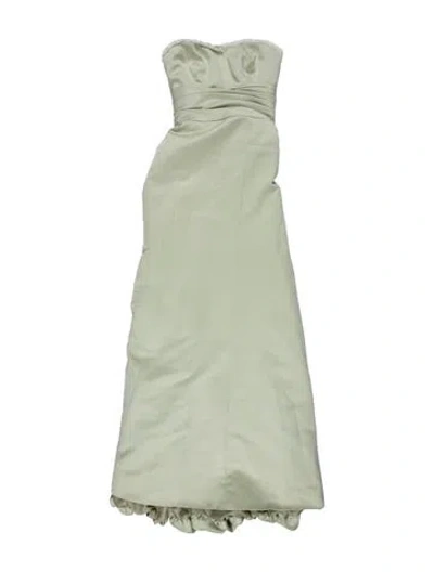 Pre-owned Vera Wang Strapless Long Dress In Green