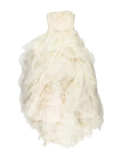 Pre-owned Vera Wang Strapless Long Dress In Neutral