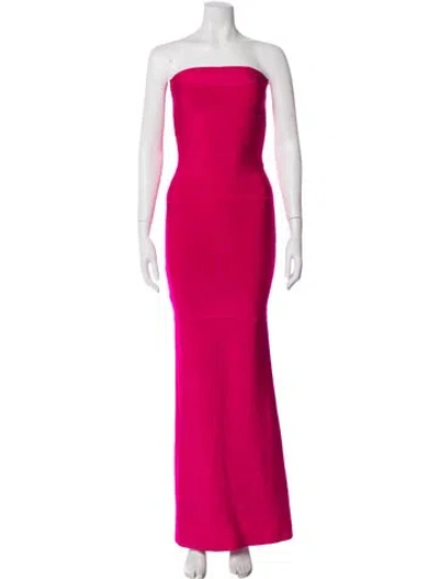 Pre-owned Vera Wang Strapless Long Dress In Pink