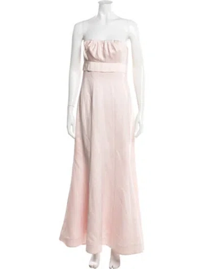 Pre-owned Vera Wang Strapless Long Dress In Pink