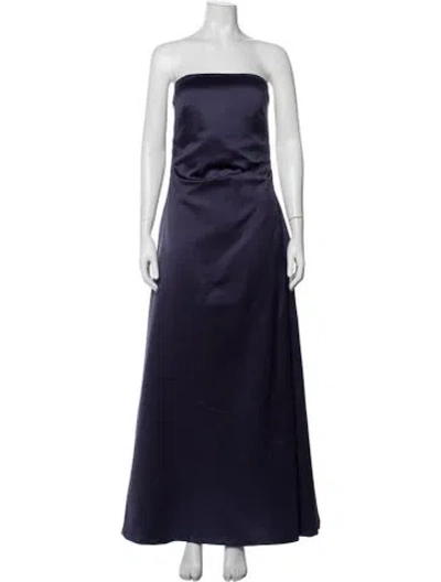 Pre-owned Vera Wang Strapless Long Dress In Purple