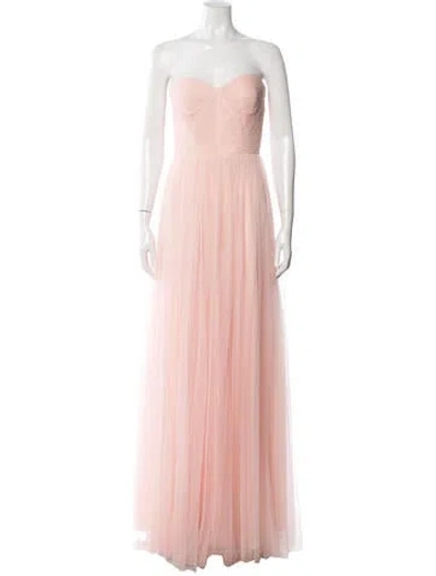 Pre-owned Vera Wang Strapless Long Dress W/ Tags In Pink