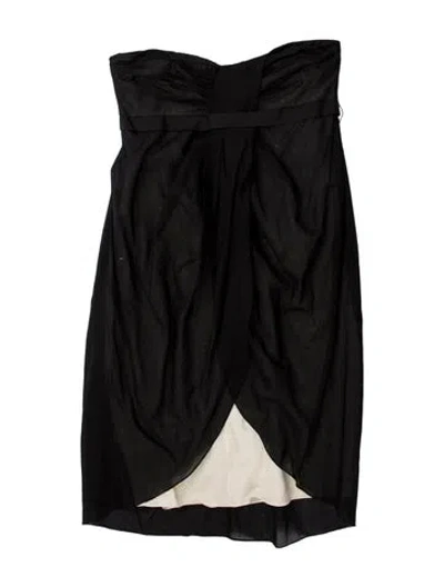 Pre-owned Vera Wang Strapless Mini Dress In Black