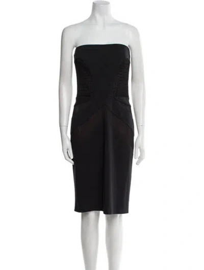 Pre-owned Vera Wang Strapless Mini Dress In Black