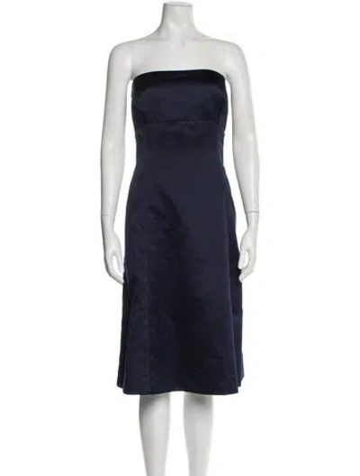 Pre-owned Vera Wang Strapless Mini Dress In Blue