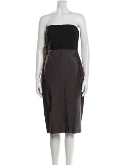 Pre-owned Vera Wang Strapless Mini Dress In Gray