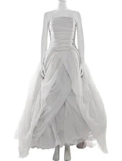 Pre-owned Vera Wang Strapless Mini Dress In Gray