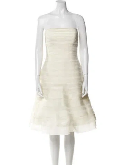 Pre-owned Vera Wang Strapless Mini Dress In Neutral