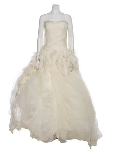 Pre-owned Vera Wang Strapless Mini Dress In Neutral