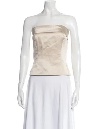 Pre-owned Vera Wang Strapless Top In Neutral
