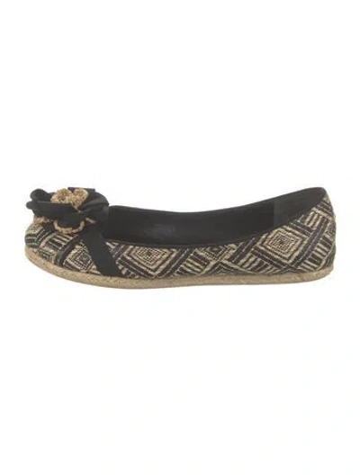 Pre-owned Vera Wang Straw Patterned Espadrilles In Neutral