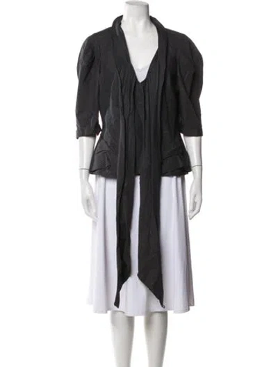 Pre-owned Vera Wang Striped Jacket In Grey