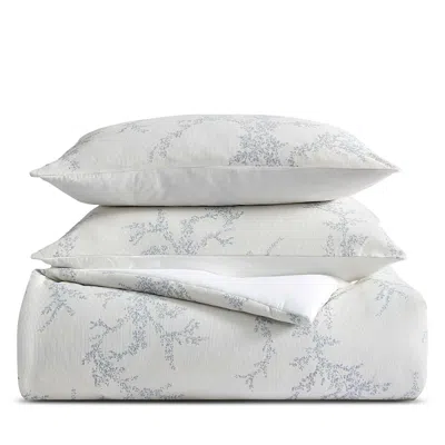 Vera Wang Trailing Vines Cotton 3 Piece Duvet Cover Set, Queen In Gray