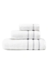 Vera Wang Trellis Bath Towel, Hand Towel & Fingertip Towel Set In White Arctic Grey
