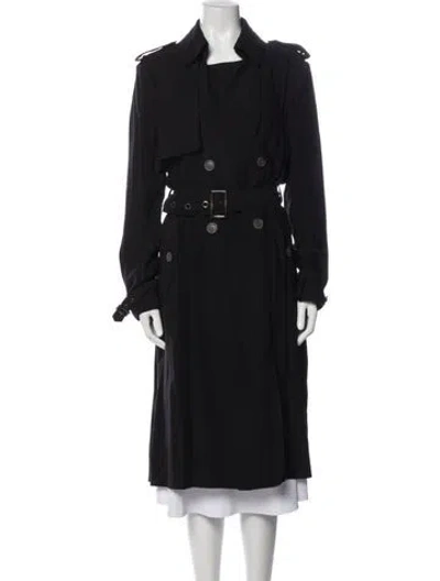 Pre-owned Vera Wang Trench Coat In Black