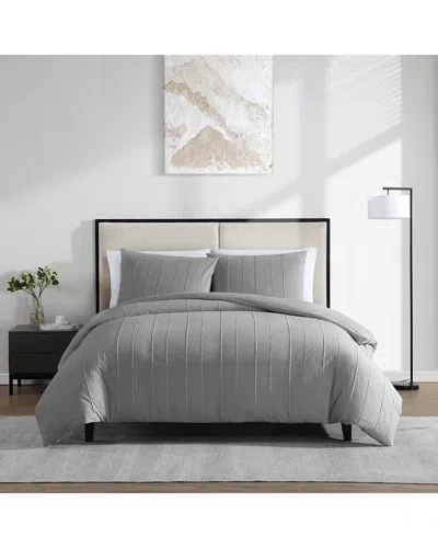 VERA WANG VERA WANG TUCKS COTTON JACQUARD DUVET SET