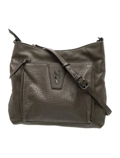 Pre-owned Vera Wang Vegan Leather Shoulder Bag In Gray