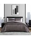 Vera Wang Velvet Linear Stitch Reversible Quilt Set