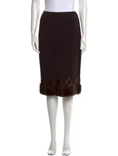 Pre-owned Vera Wang Vintage Knee-length Skirt In Brown