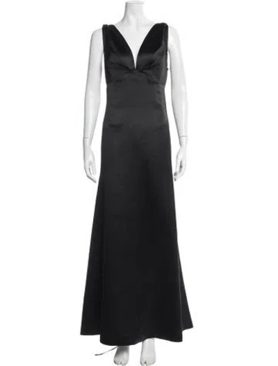 Pre-owned Vera Wang Vintage Long Dress In Black