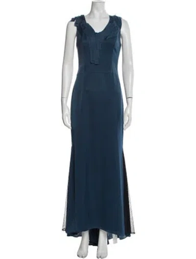 Pre-owned Vera Wang Vintage Long Dress In Blue