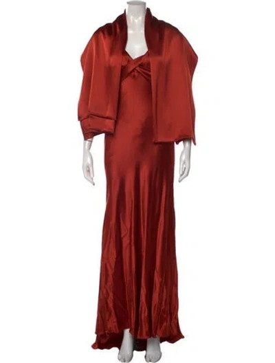 Pre-owned Vera Wang Vintage Long Dress In Orange