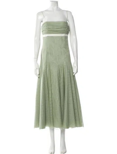 Pre-owned Vera Wang Vintage Midi Length Dress In Green