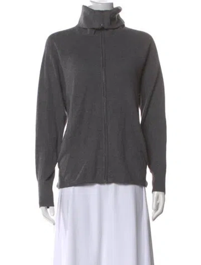 Pre-owned Vera Wang Vintage Turtleneck Sweatshirt In Gray