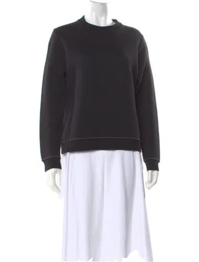 Pre-owned Vera Wang Virgin Wool Crew Neck Sweater In Gray