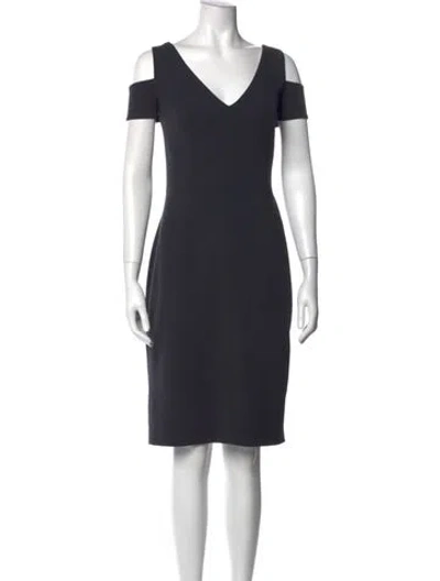Pre-owned Vera Wang V-neck Knee-length Dress In Blue