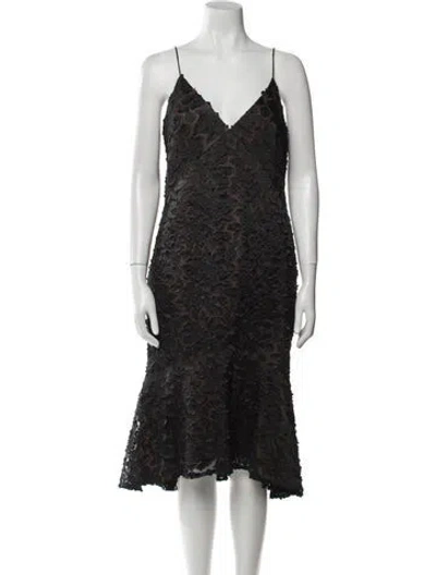 Pre-owned Vera Wang V-neck Knee-length Dress W/ Tags In Black