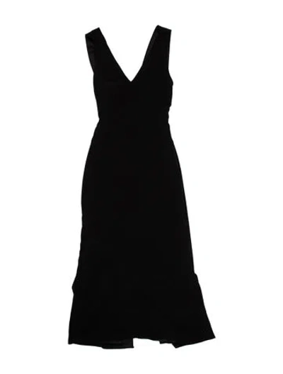 Pre-owned Vera Wang V-neck Long Dress In Black