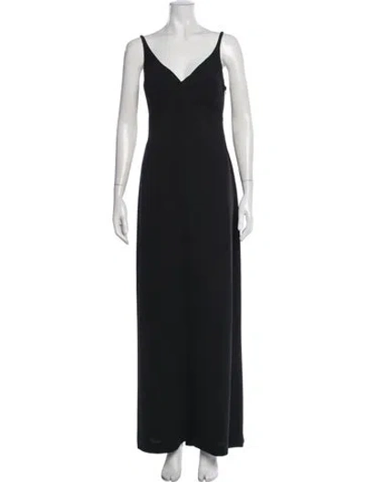 Pre-owned Vera Wang V-neck Long Dress In Blue