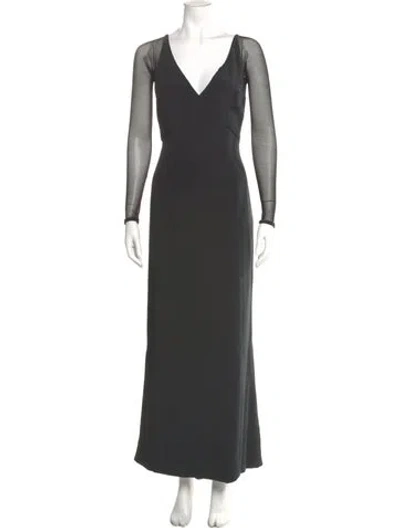 Pre-owned Vera Wang V-neck Long Dress In Multi