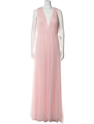 Pre-owned Vera Wang V-neck Long Dress W/ Tags In Pink