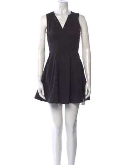 Pre-owned Vera Wang V-neck Mini Dress In Black