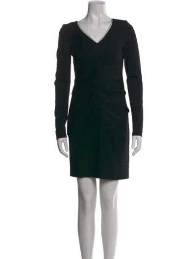 Pre-owned Vera Wang V-neck Mini Dress In Black