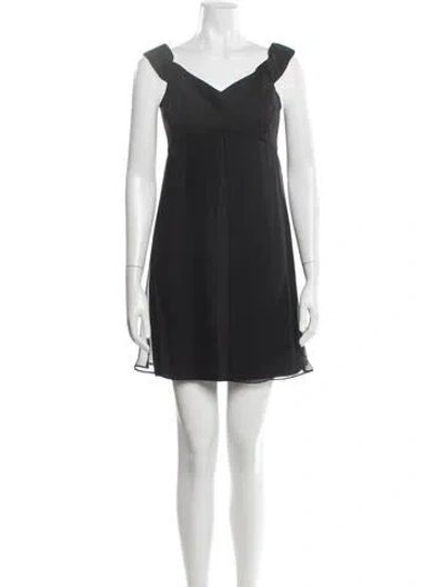 Pre-owned Vera Wang V-neck Mini Dress In Blue
