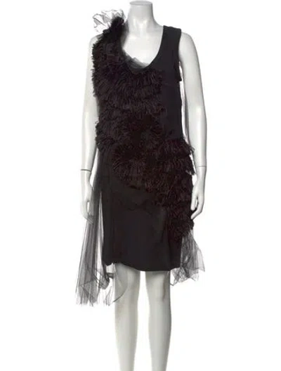 Pre-owned Vera Wang V-neck Mini Dress W/ Tags In Black