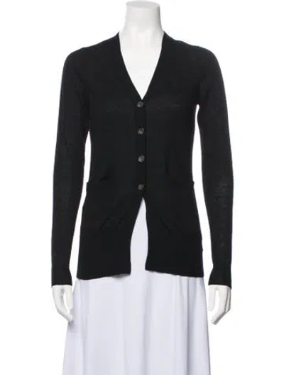 Pre-owned Vera Wang V-neck Sweater In Black