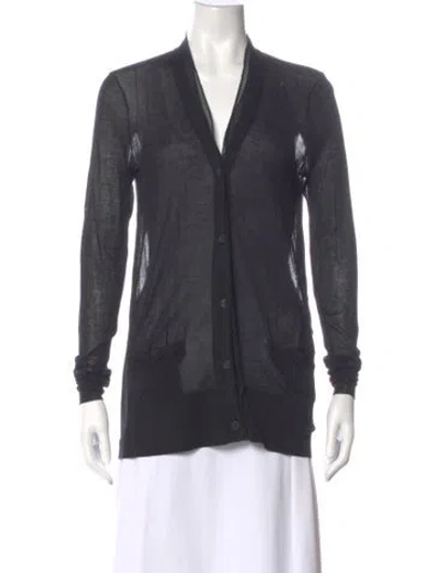 Pre-owned Vera Wang V-neck Sweater In Gray
