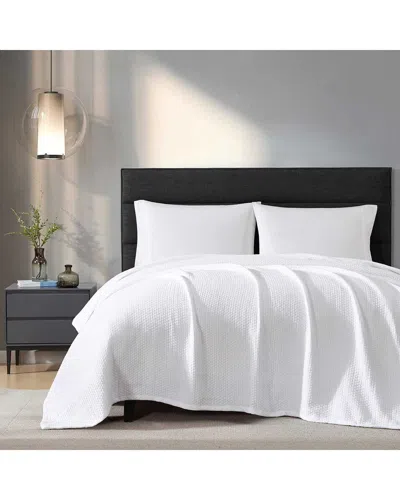 Vera Wang Vw Matelassé Solid Jacquard Cotton Blanket