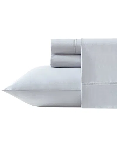 Vera Wang Vw Solid Egyptian Cotton Percale Sheet Set In White