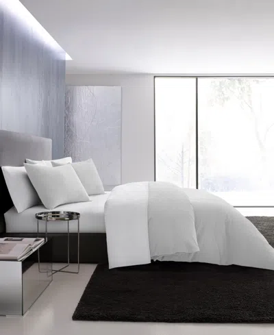 Vera Wang Waffle Pique Cotton 3 Piece Comforter Set, Queen In White